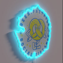 Load image into Gallery viewer, Colorful Oktoberfest Neon Sign with Social Distancing Twist Amidst COVID Lockdown