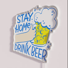 Load image into Gallery viewer, Oktoberfest Stay Home Drink Beer Neon Sign for Covid Quarantine Lockdown