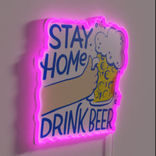 Load image into Gallery viewer, COVID Quarantine Oktoberfest Stay Home Drink Beer Sign in Neon Color