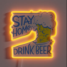 Load image into Gallery viewer, Stay Home, Celebrate Oktoberfest in Quarantine with Colorful Neon Sign
