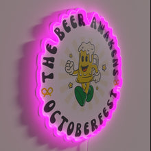 Load image into Gallery viewer, Oktoberfest Beer Lover's Neon Sign, Brewing Fun and Festive Vibes