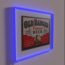 Load image into Gallery viewer, Vintage style LED bar sign with illuminated Old Ranger logo.