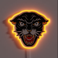 Load image into Gallery viewer, This fierce panther neon sign roars with vintage tattoo energy — a bold statement piece for any room that needs some bite and attitude.