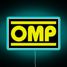 Load image into Gallery viewer, OMP Logo RGB neon sign lightblue