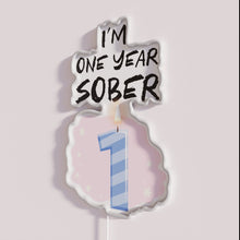 Load image into Gallery viewer, Recovery milestone celebrated with vibrant one year sobriety neon sign