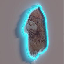 Load image into Gallery viewer, Vibrant glowing otter art decorates any room with colorful personality.