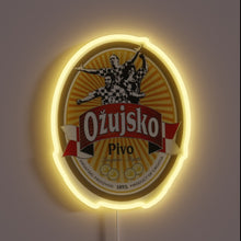 Load image into Gallery viewer, Croatian Beer Sign - Ozujsko Pivo Bright Colorful Illuminated Display