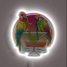 Load image into Gallery viewer, Vibrant Parrots Enjoying Colorful Margaritas on Tropical Summer Getaway Nights