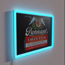 Load image into Gallery viewer, Vibrant RGB LED neon signage advertises Pennant Lager beer branding.