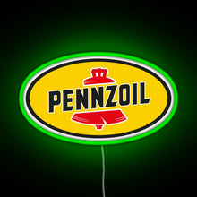 Load image into Gallery viewer, Pennzoil old logo RGB neon sign green