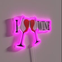 Load image into Gallery viewer, Neon wine lover's dream decoration with customizable RGB color options.