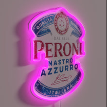 Load image into Gallery viewer, Peroni Nastro Azzurro Italian Neon Sign with Vibrant Color Accents