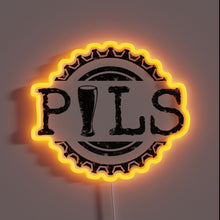 Load image into Gallery viewer, Neon Pilsner Sign in Vibrant Black RGB with Beer Icon