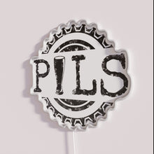 Load image into Gallery viewer, Neon Pilsner Beer Sign with RGB Colorful Word Logo Design