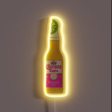 Load image into Gallery viewer, Vibrant pink glowing neon sign with colorful RGB corona effect