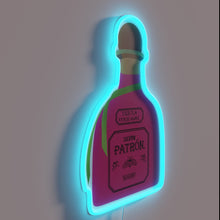 Load image into Gallery viewer, Vibrant pink patron bottle neon sign for modern bar decor.