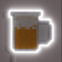 Load image into Gallery viewer, RGB Neon Illuminated Beer Glass with Pixelated Design and Glowing Accents