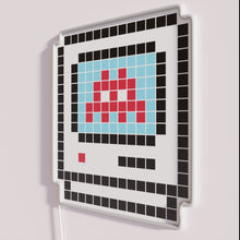 Load image into Gallery viewer, Vibrant pixel art invasion theme decor with RGB LED lighting