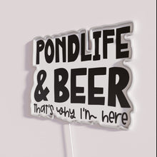 Load image into Gallery viewer, Vibrant neon sign with pond life and beer design