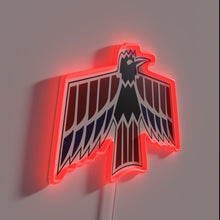 Load image into Gallery viewer, Pontiac Eagle V8 logo graphic print in bright RGB neon.