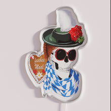 Load image into Gallery viewer, Traditional Munich Oktoberfest Festival Neon Sign with Colorful Girl Silhouette