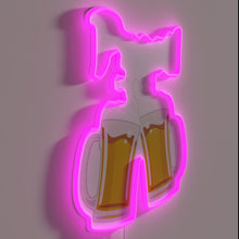 Load image into Gallery viewer, Vibrant RGB Neon Sign Celebrating 2018 Prost Oktoberfest German Beer Festival