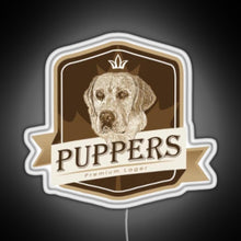Load image into Gallery viewer, Puppers Officially Wayne s favourite beer RGB neon sign white