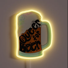 Load image into Gallery viewer, Vintage-inspired Queer for Beer neon sign with colorful RGB accents.