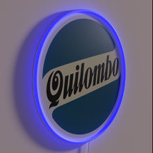 Load image into Gallery viewer, Vintage Quilombo Quilmes beer logo in vibrant RGB neon lighting