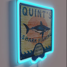 Load image into Gallery viewer, Quint's Shark Fishing RGB Neon Sign, Jaws-Inspired Retro Decor Accent