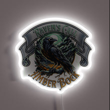 Load image into Gallery viewer, Add a touch of mystique with this raven-inspired beer sign