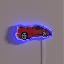 Load image into Gallery viewer, Vibrant red Lamborghini Diablo neon sign with colorful RGB lighting.
