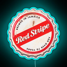 Load image into Gallery viewer, Red Stripe Bottle Cap RGB neon sign lightblue