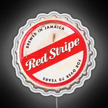 Load image into Gallery viewer, Red Stripe Bottle Cap RGB neon sign white