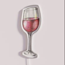 Load image into Gallery viewer, Vibrant red wine bar decor neon sign with color changing effects.