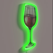 Load image into Gallery viewer, Vintage red wine bar decoration with colorful RGB glow accents