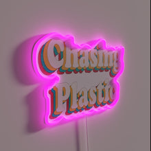 Load image into Gallery viewer, Retro-inspired glowing plastic light box with colorful RGB neon lights.