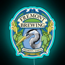 Load image into Gallery viewer, Retro Fremont Brewing Company Beer RGB neon sign lightblue