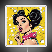 Load image into Gallery viewer, Retro Pop Art Beauty Illustration RGB neon sign white