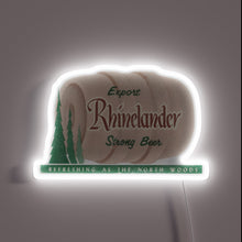 Load image into Gallery viewer, Vintage retrofuturistic RGB neon sign advertising defunct Rhinelander Beer brewery