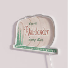 Load image into Gallery viewer, Vintage Rhinelander Beer Company Sign, Rare Wisconsin Breweriana Neon Advertising Artwork