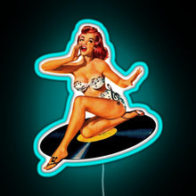 Load image into Gallery viewer, Rockabilly Goddess RGB neon sign lightblue