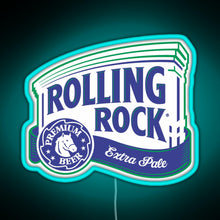 Load image into Gallery viewer, Rolling Rock RGB neon sign lightblue