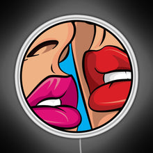Load image into Gallery viewer, Ruby Red Lipstick Kiss Pop Art RGB neon sign white