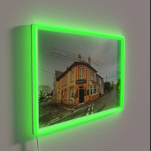 Load image into Gallery viewer, Ruishton Inn neon sign with colorful RGB illuminated letters