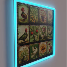 Load image into Gallery viewer, Vintage European Folk Art Inspiration in Distressed RGB Neon Light