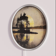 Load image into Gallery viewer, Coastal island vibe rustic textured tree decorative neon sign lighting