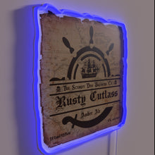 Load image into Gallery viewer, RGB neon sign featuring a vintage beer label design.