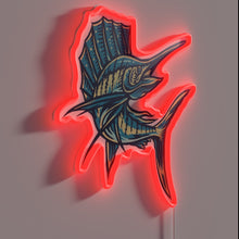Load image into Gallery viewer, Sleek sailfish design illuminated by vibrant RGB neon lighting accents