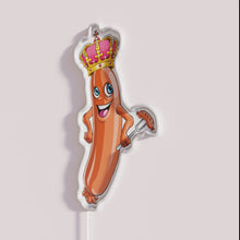 Load image into Gallery viewer, Neon German-themed party decorations, colorful Oktoberfest sausage king illuminated sign